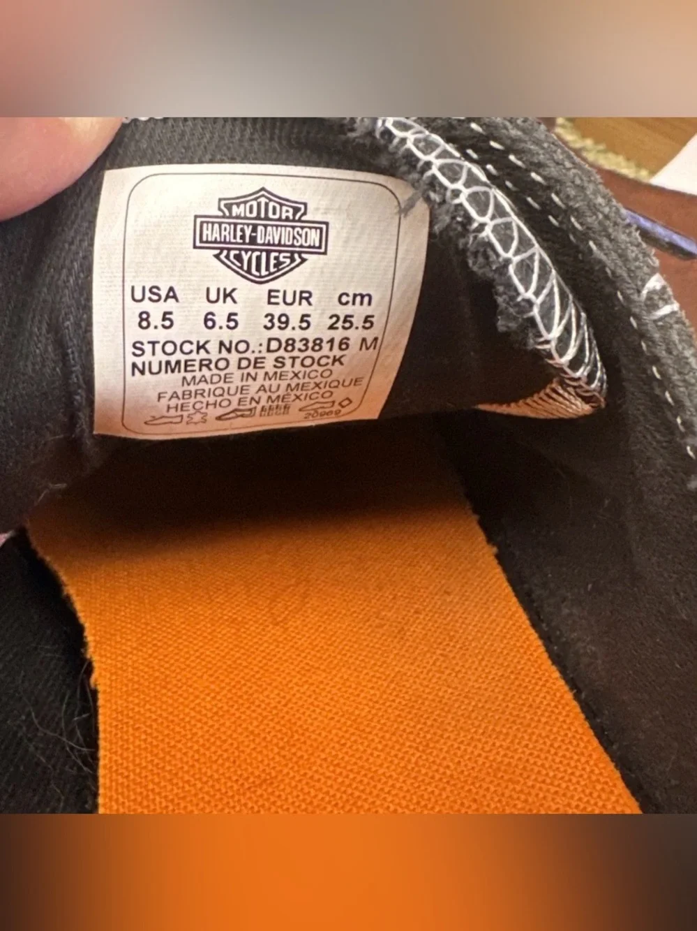 Harley-Davidson Women’s Black Orange Low Top Sneakers Size 8.5